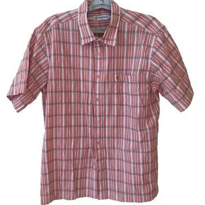 Evandix 105 checked short sleeve orange‎ men's shirt Size S